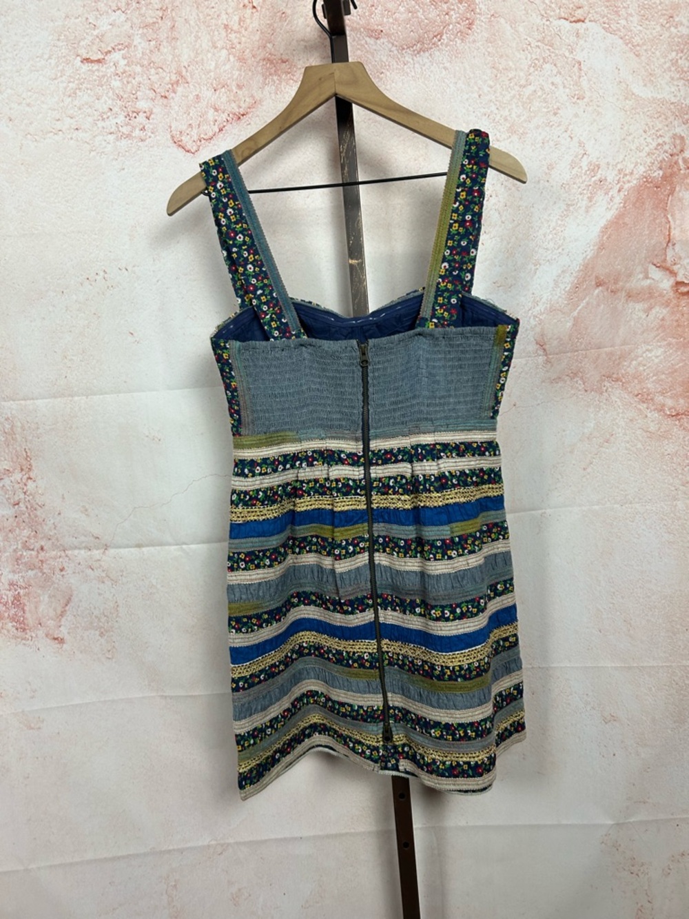 FREE PEOPLE New Romantics Ol' Oprey smocked dress size 10 M floral cottage beach - Picture 5 of 6